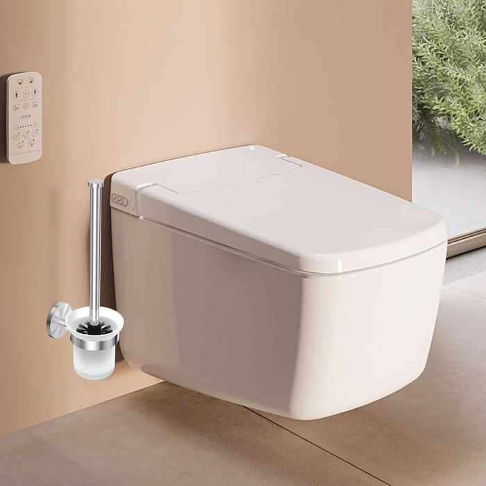 НОВИ! 2 броя Стенна четка за тоалетна, без пробиване, неръждаема стома