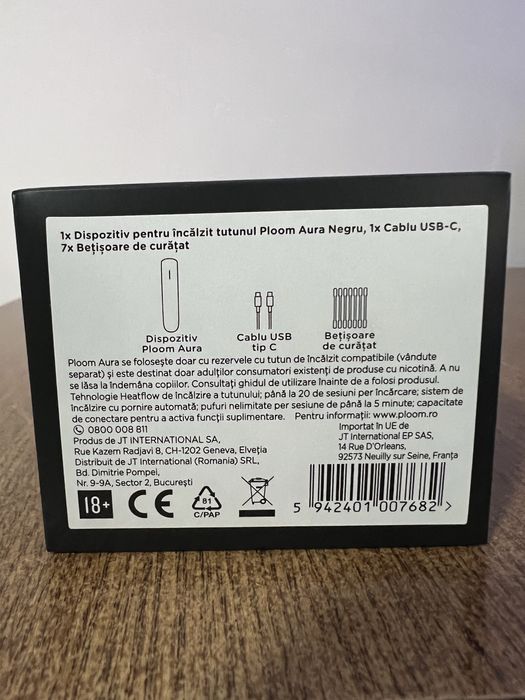 Dispozitiv încălzit tutun Ploom Aura Jet Black – Nou, la cutie