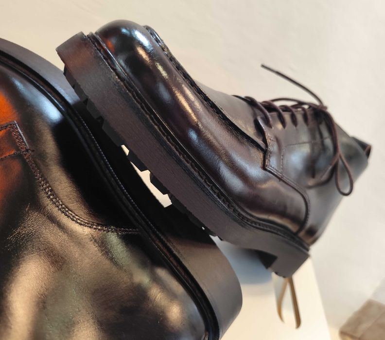 Ghete lace up 44 split toe Massimo Dutti NOI piele naturala negru