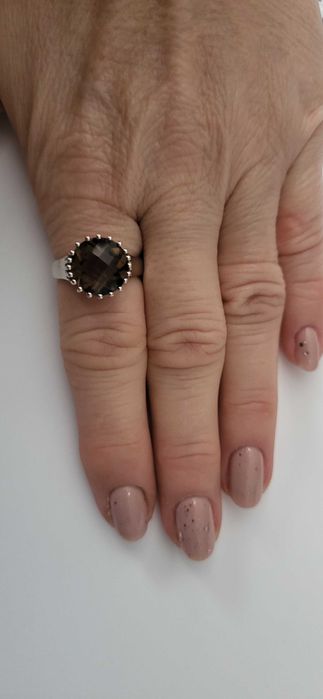 Inel argint 925 cu cuart fumuriu