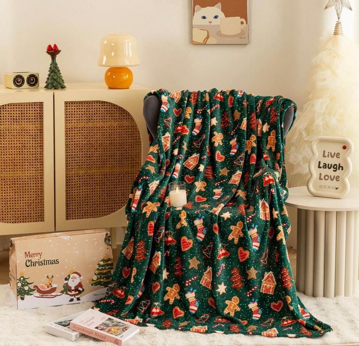 Плед для нового года подарочный