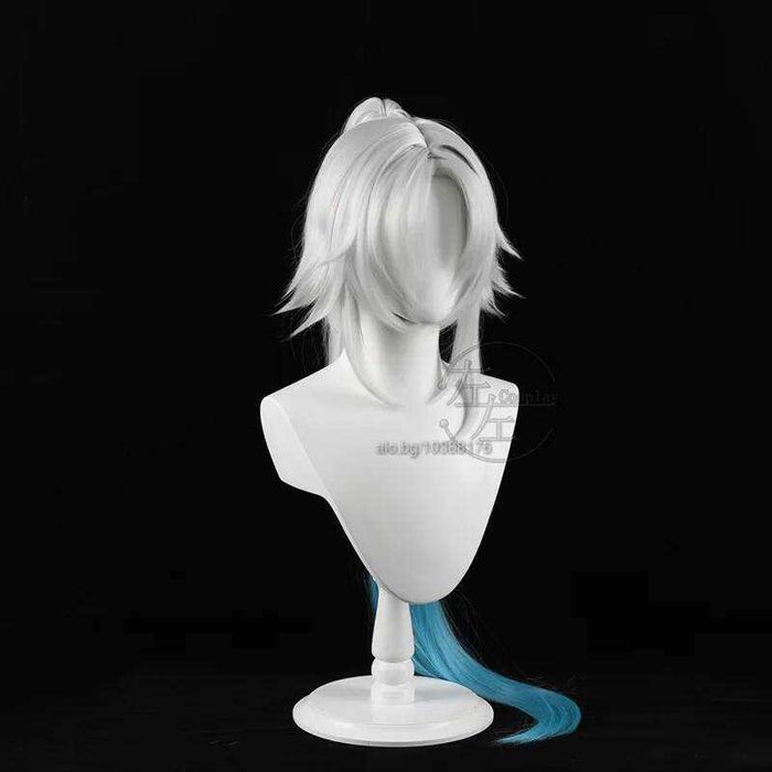 Аниме косплей бяла перука с подвижна опашка Star Rail Feixiao