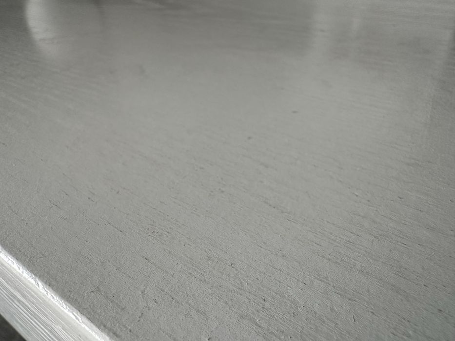 Masuta moderna cafea. Lemn + metal. Alb