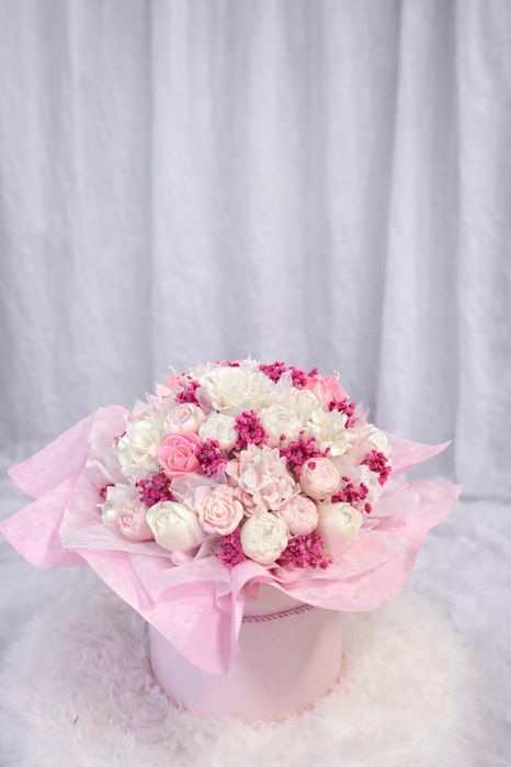 8ми март-подарък,букет,соеви свещи