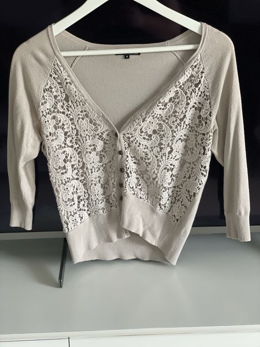 Cardigan Zara negru si bej
