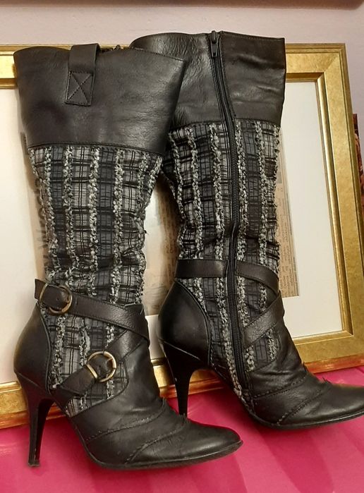 Дамски официални обувки, сандалети и ботуши 36 и 37 номер от естествен