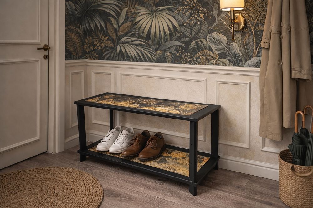 Обувница лофт черная