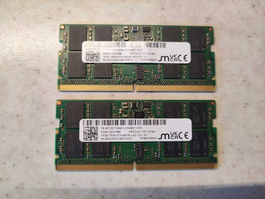 Kit memorie RAM laptop Micron 32GB DDR5 PC5-6400B