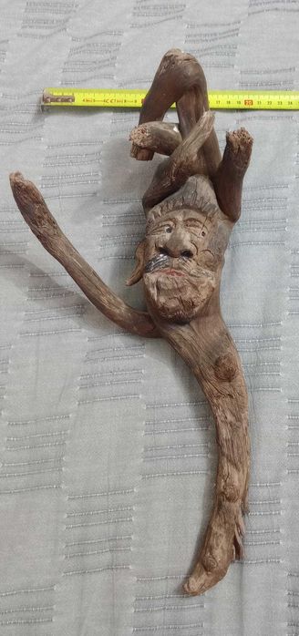 Sculptura naiva in radacina lemn driftwood 40 cm.