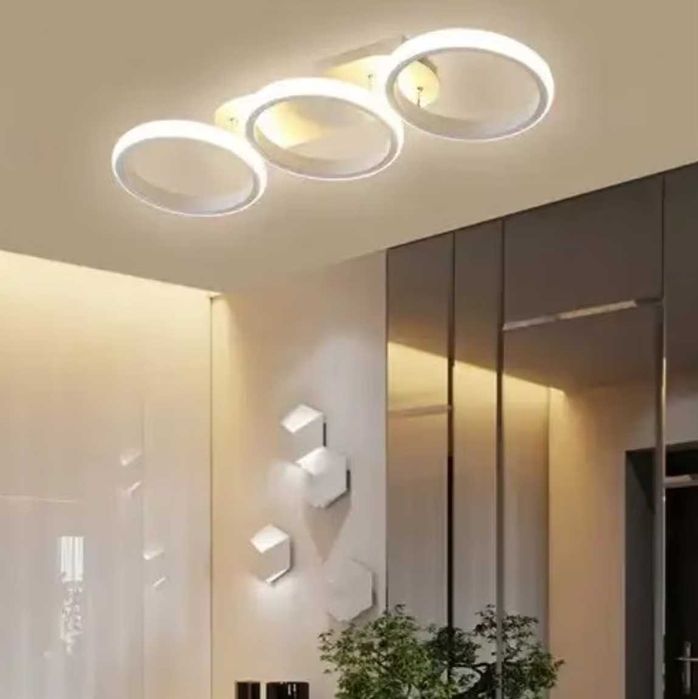 Lustra LED, alba, rotunda, 54W, calda, neutra si rece
