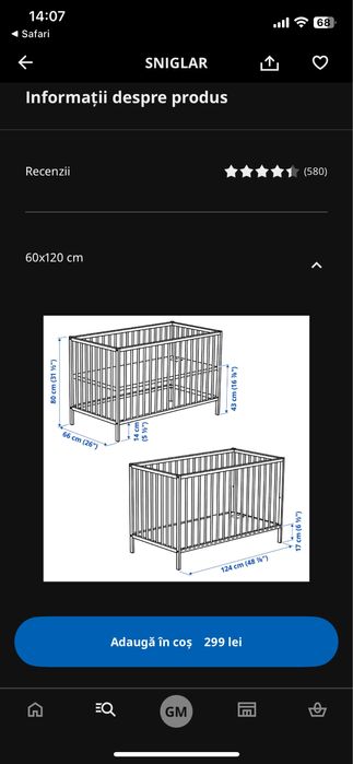 Patut bebelus Singlar cu saltea inclusa