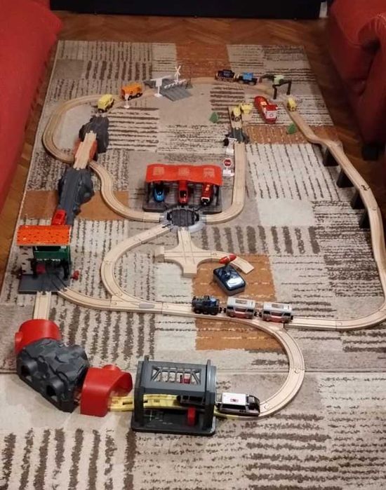 Set trenulet cu sine de lemn