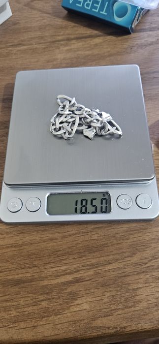 Сребърен ланец и гривна