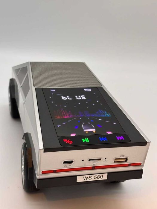 Boxa Bluetooth Tesla Cybertruck WS-580 cu lumini LED ecran touch