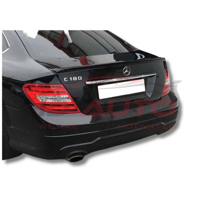 Лип спойлер за багажник Mercedes W204 Coupe (2011–2015), черен гланц