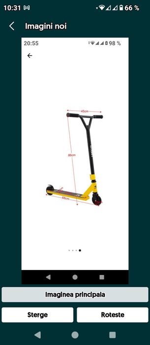 Trotineta Stunt - 100 kg, Freestyle, Galbena