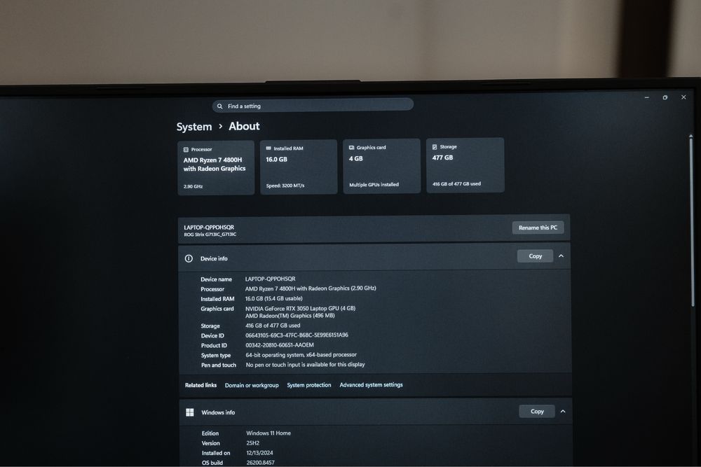 Asus ROG Strix G17 G713IC | Ryzen 7 | Nvidia RTX 3050 | 16GB RAM | 512GB SSD