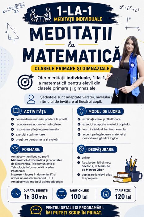 Meditații la matematică – clasele primare și gimnaziale