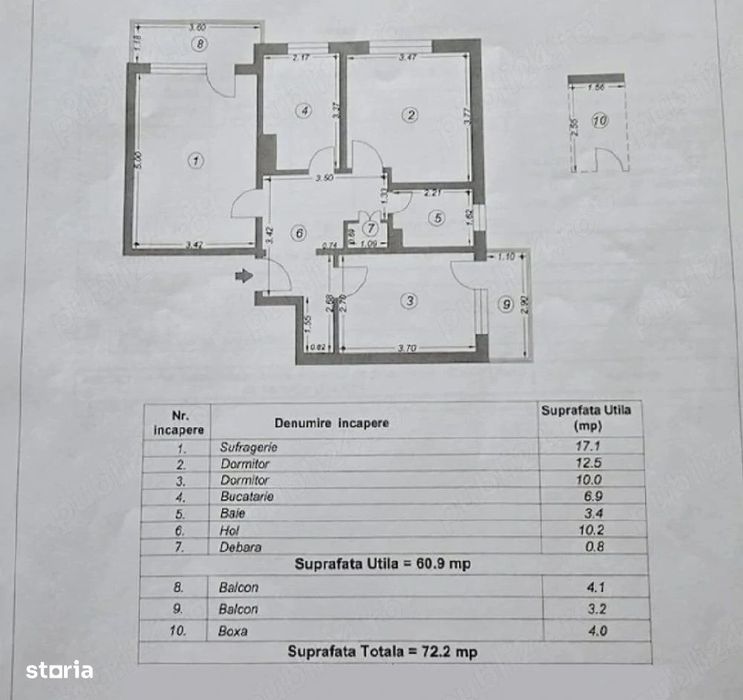 Apartament 3 camere decomandat – Tomis Nord (Rovere) | 2 Balcoane