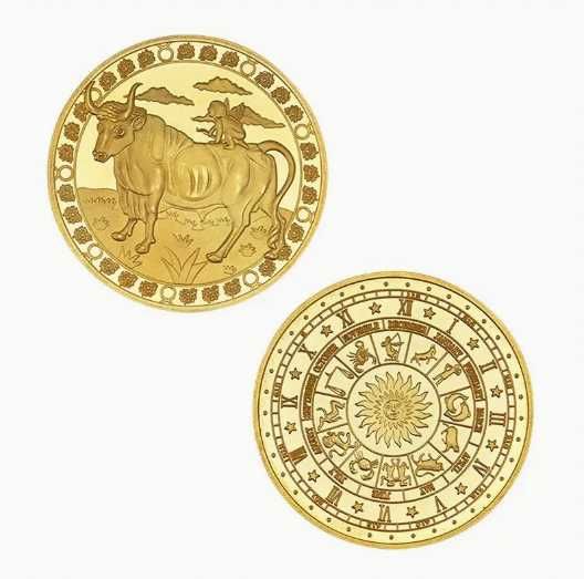 Monede cu zodii - placata cu aur 14k !