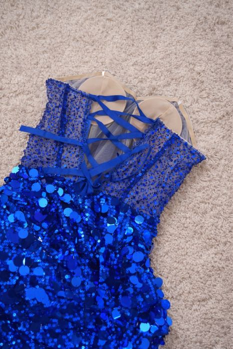 Нова къса рокля в син цвят