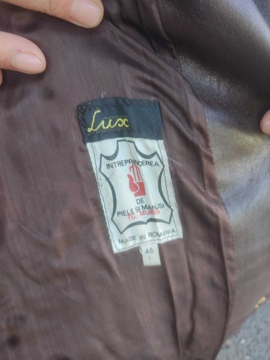 haina palton piele maro masura 46 piele naturala, targu mures