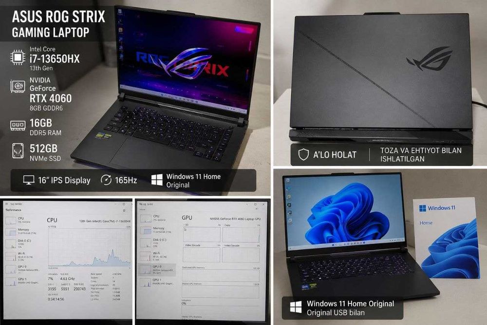 ASUS ROG Strix RTX 4060, Intel Core i7-13650HX, 16GB RAM, 512GB SSD