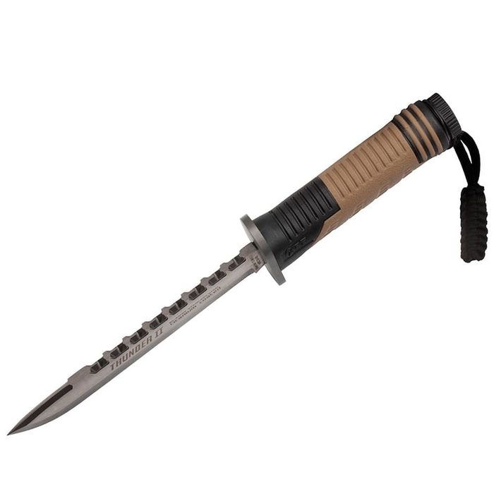 Cutit vanatoare Thunder Sound, otel, 30 cm, bej, teaca inclusa