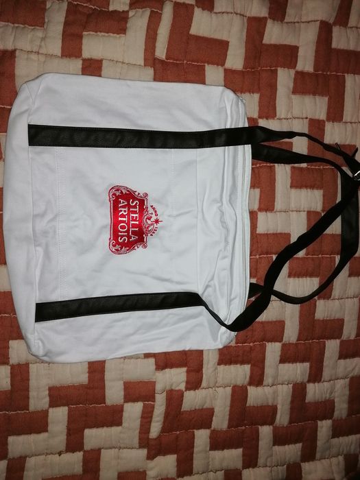 Полиестерна чанта, зелена, нова, 42/36 и бяла  40/37