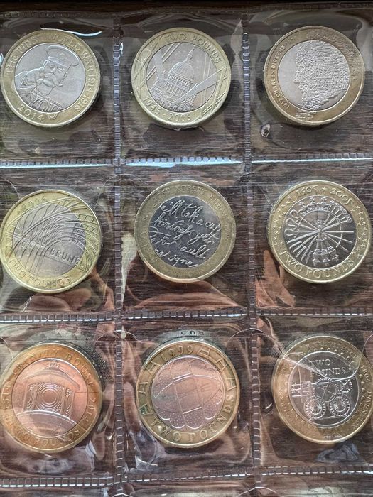 Colecție 20 monede britanice £2 – comemorative, modele diferite
