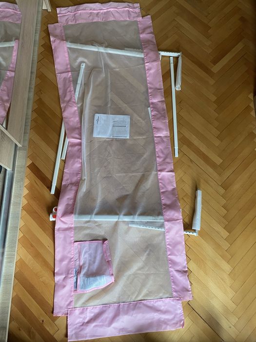 Balustrada, roz, de protectie pat copii  VidaXL lungime 2m