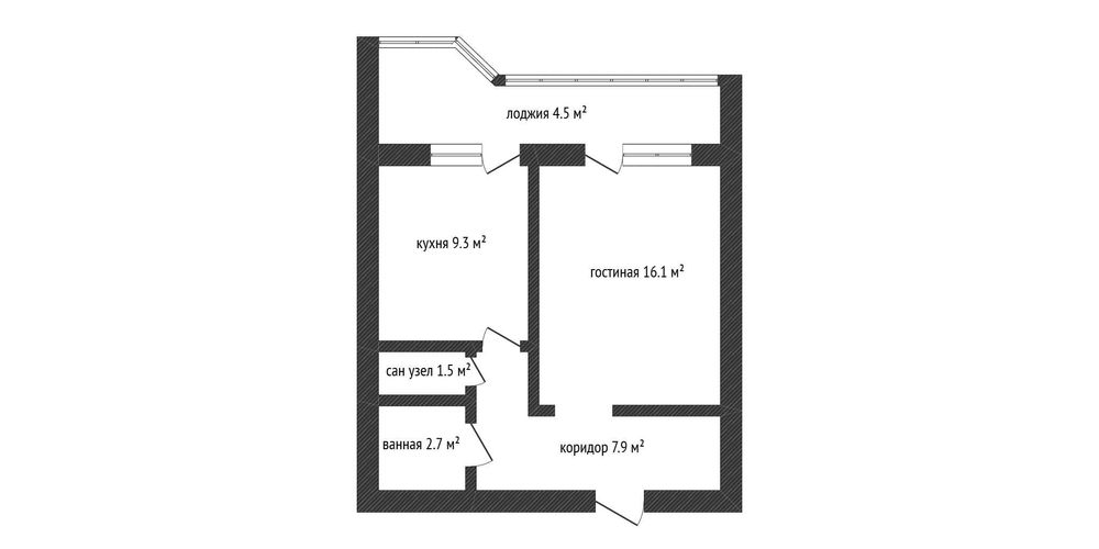 1 комнатная квартира