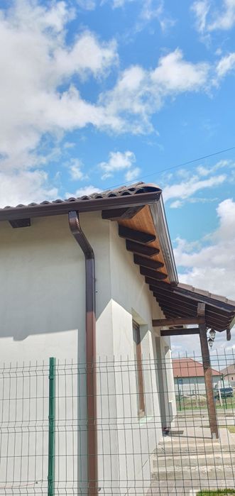 Jgheaburi și burlane dintr-o bucata fără îmbinari aluminiu gri /maro