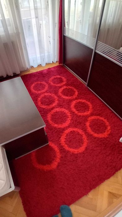 Covor shaggy, culoare rosie