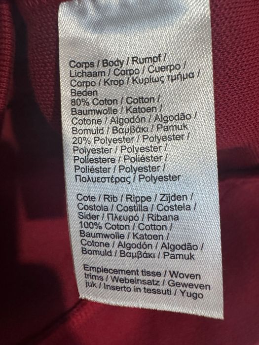 Lacoste Hoodie Red Quarter Zip Pullover.