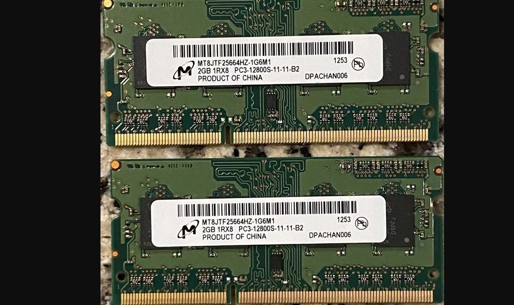 memorie RAM laptop ddr3 Micron 4GB (2x2GB) PC3-12800S DDR3 SODIMM