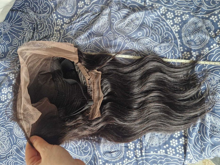 peruca 100% par natural uman bruneta cu dantela