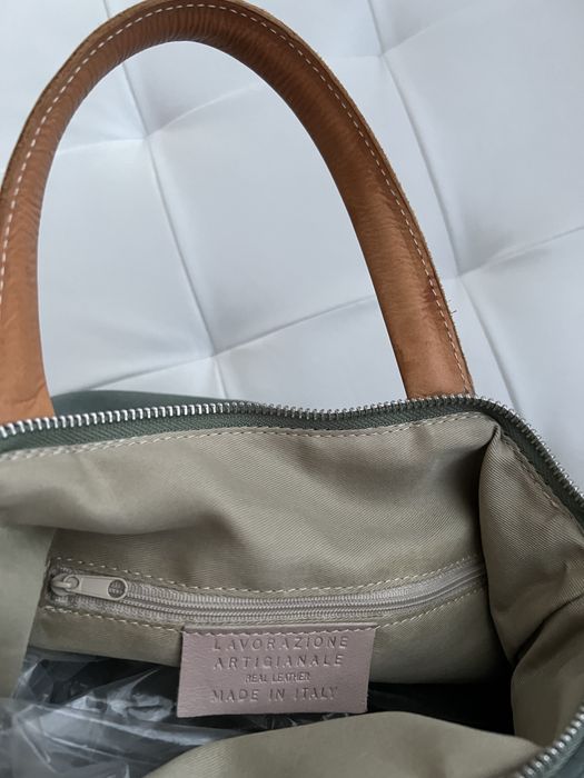 Чанта естествен велур и кожа