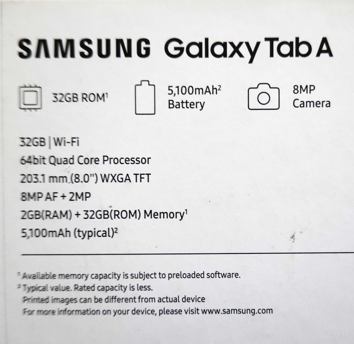 Таблет Samsung Galaxy Tab A T290 8''