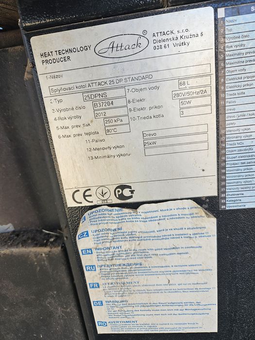 Centrala cazan lemne attack 25kw