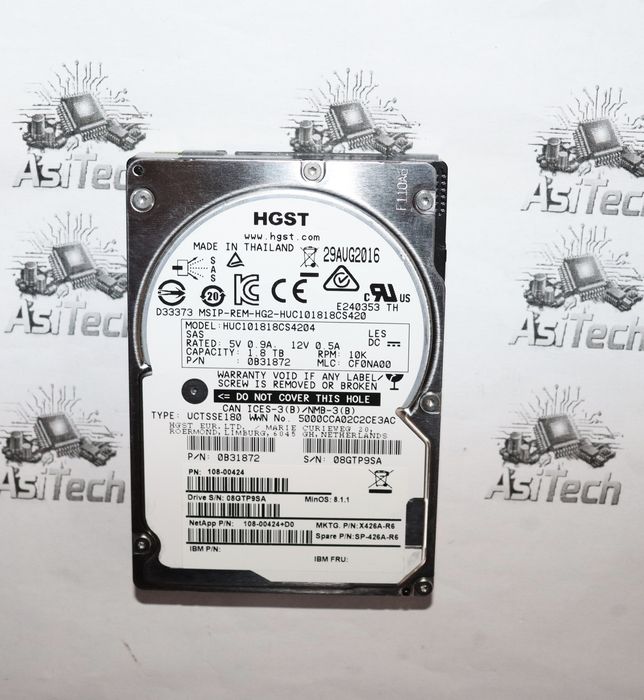 Harddisk Server SAS 2.5" HGST/DELL  1.8Tb 12GB/s 10K 128Mb