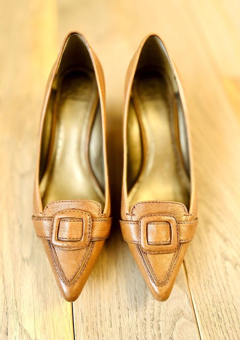 Кафяви кожени обувки Кларкс/ Brown Clarks Leather Court Shoes No 38.5