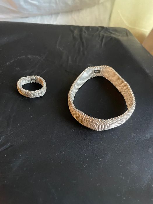 Set Bratara flexibila si inel Tiffani&Co din argint 925 model deosebi