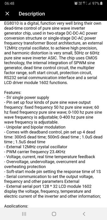 Driver inverter sinus pur