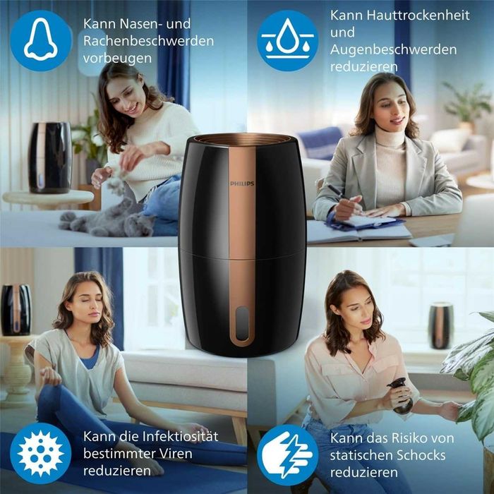 Овлажнител за въздух Philips 2000, технология NanoCloud HU2718/10, (33 dB)