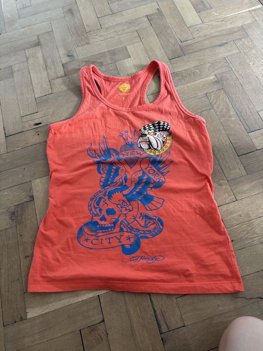 Ed hardy оранжев потник