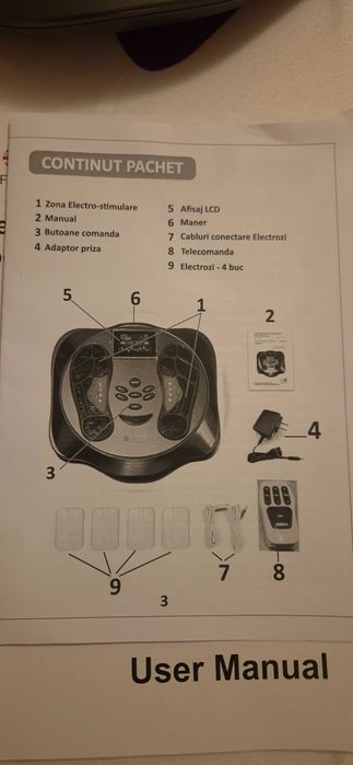 Dispozitiv de masaj EMS pentru picioare cu infraroșu