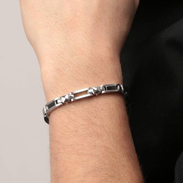 Bratara barbati Morellato Italia Diamante CZ negre
