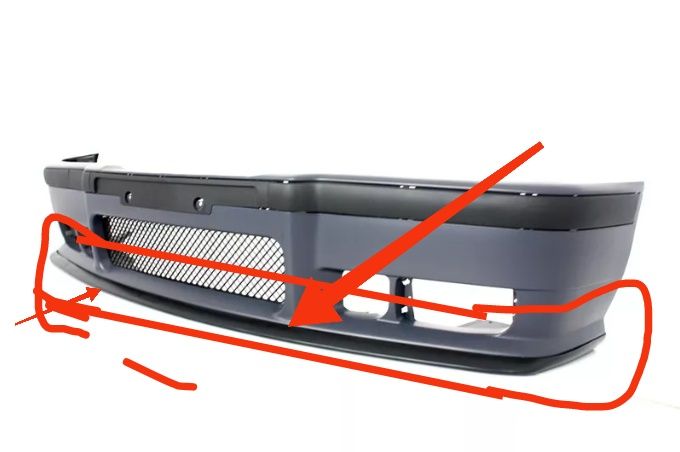 Губа М3 Е36 бампер нижняя