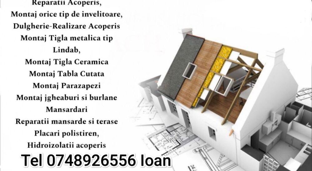 Executam acoperiș reparati acoperișuri jgheaburi burlane Hidroizolație
